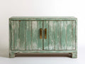 Zielony kredens z litego drewna mango 120 x 40 x 75 cm