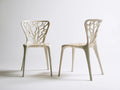 Zestaw 2 kremowych krzeseł ażurowych z polipropylenu 82 x 47 x 52 cm