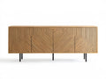 Kredens z litego drewna mango 180 x 40 x 75 cm Naturalny brąz/Czarny
