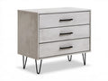 Jasnoszara komoda z 3 szufladami MDF 80 x 40 x 80 cm z czarnymi nogami