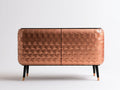 Dwudrzwiowy kredens miedziano-czarny z MDF i PU, 120 x 40 x 80 cm